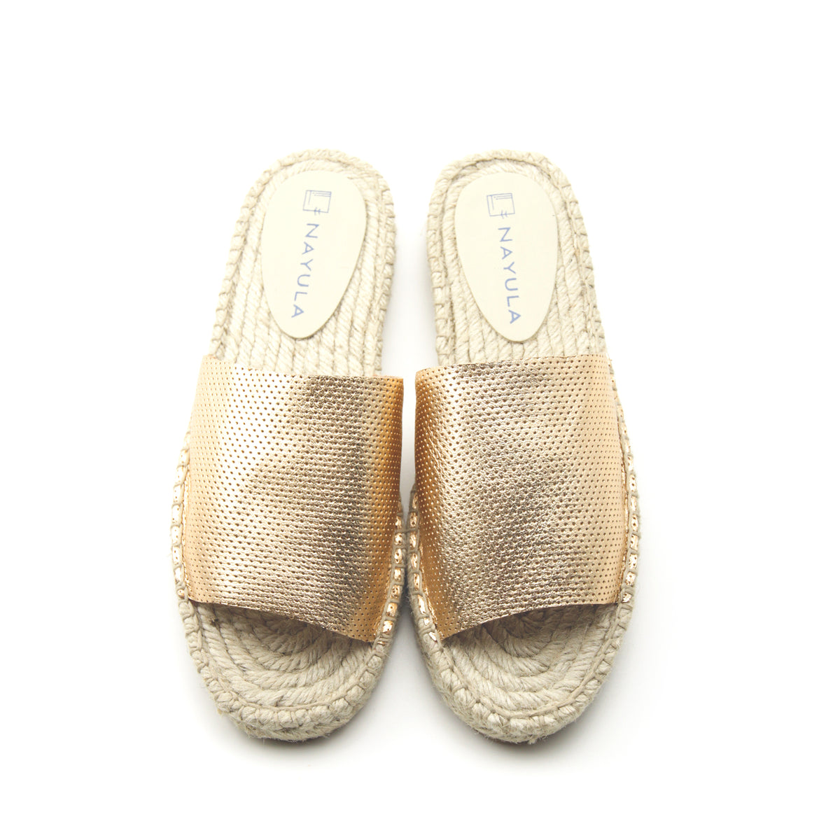 Slide sandals espadrille #NA803 'Ocean' [CHAMPAGNE GOLD]