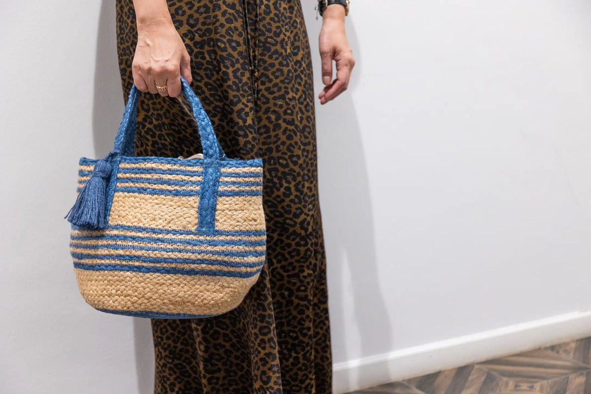 Round shape Vanity Tote bag #NA501S 'Rock' [BLUE]
