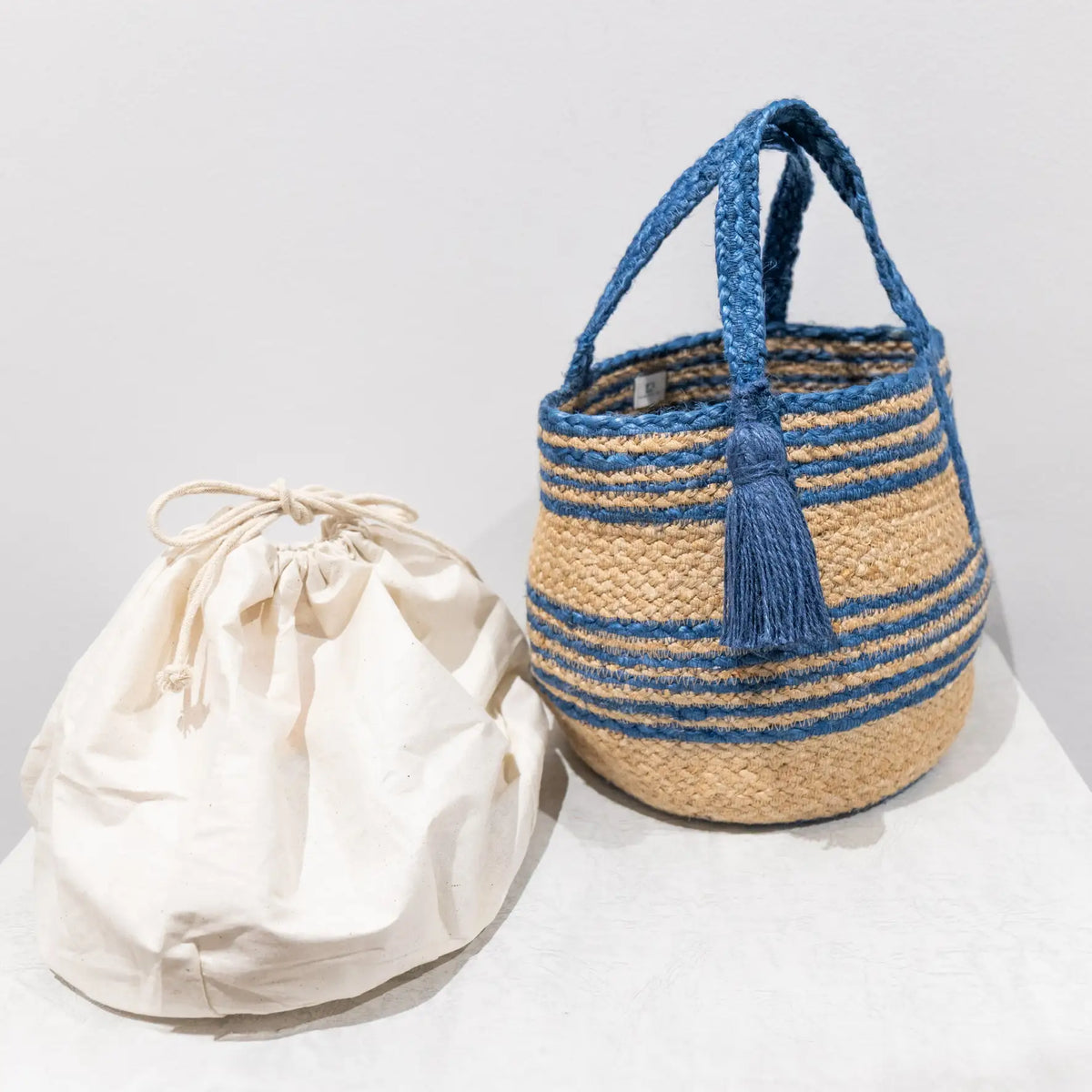 Round shape Vanity Tote bag #NA501S 'Rock' [BLUE]