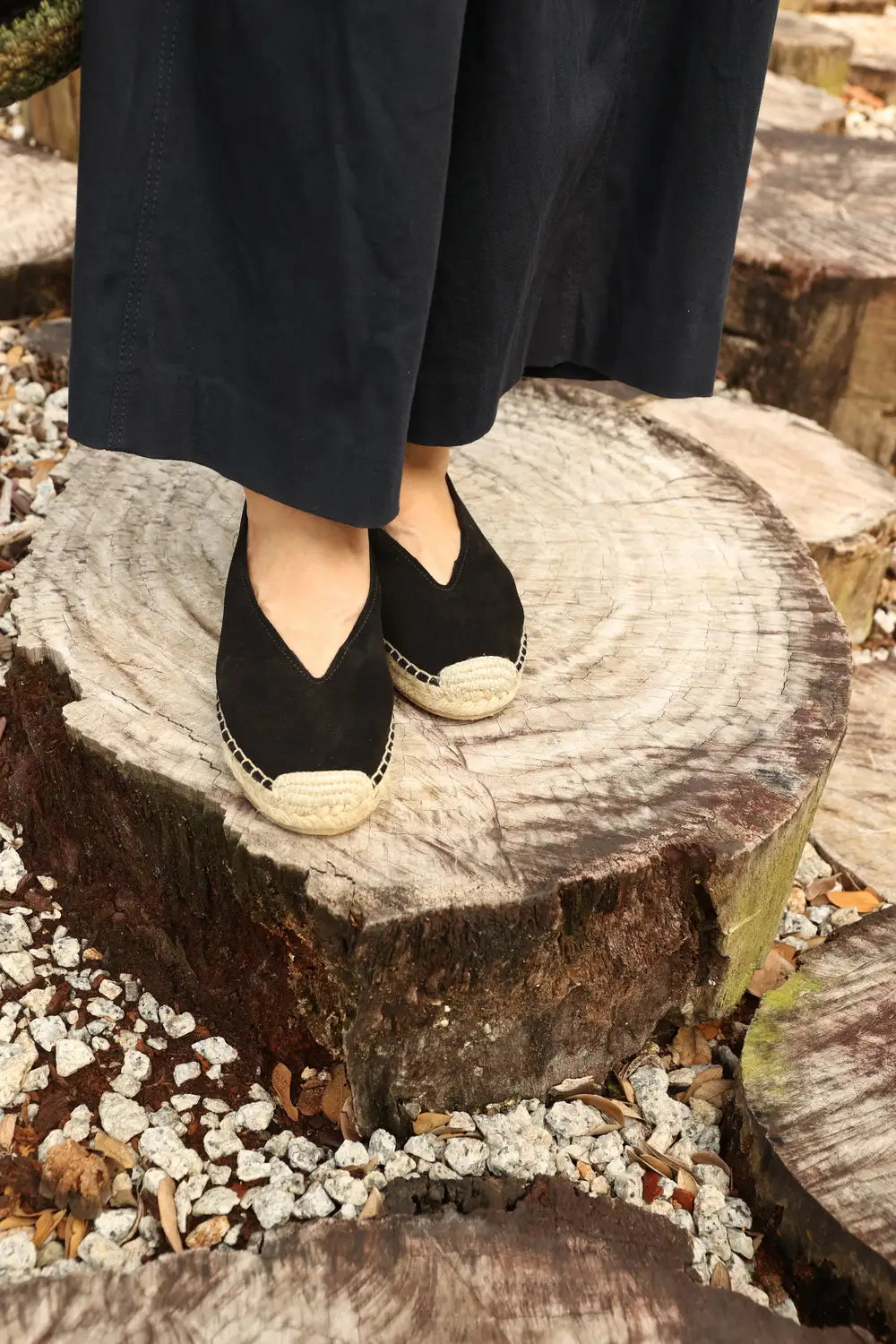 Square toe pointy shape flats espadrille #NA806 'Grass' [D. SILVER]