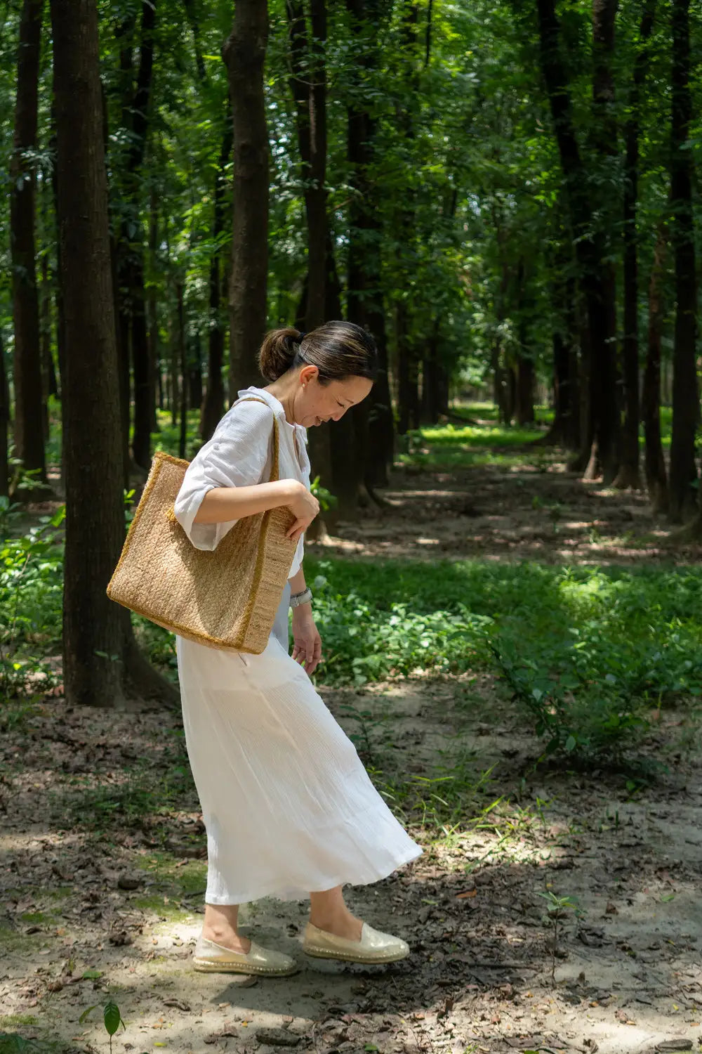 Sepatu slip-on espadrille #NA801 'Star' [GOLD PYTHON]