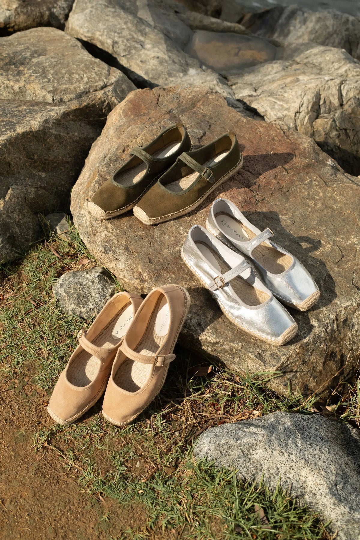 Square toe Mary Jane Espadrilles shoes #NA811 'Soil' [ARME GREEN]