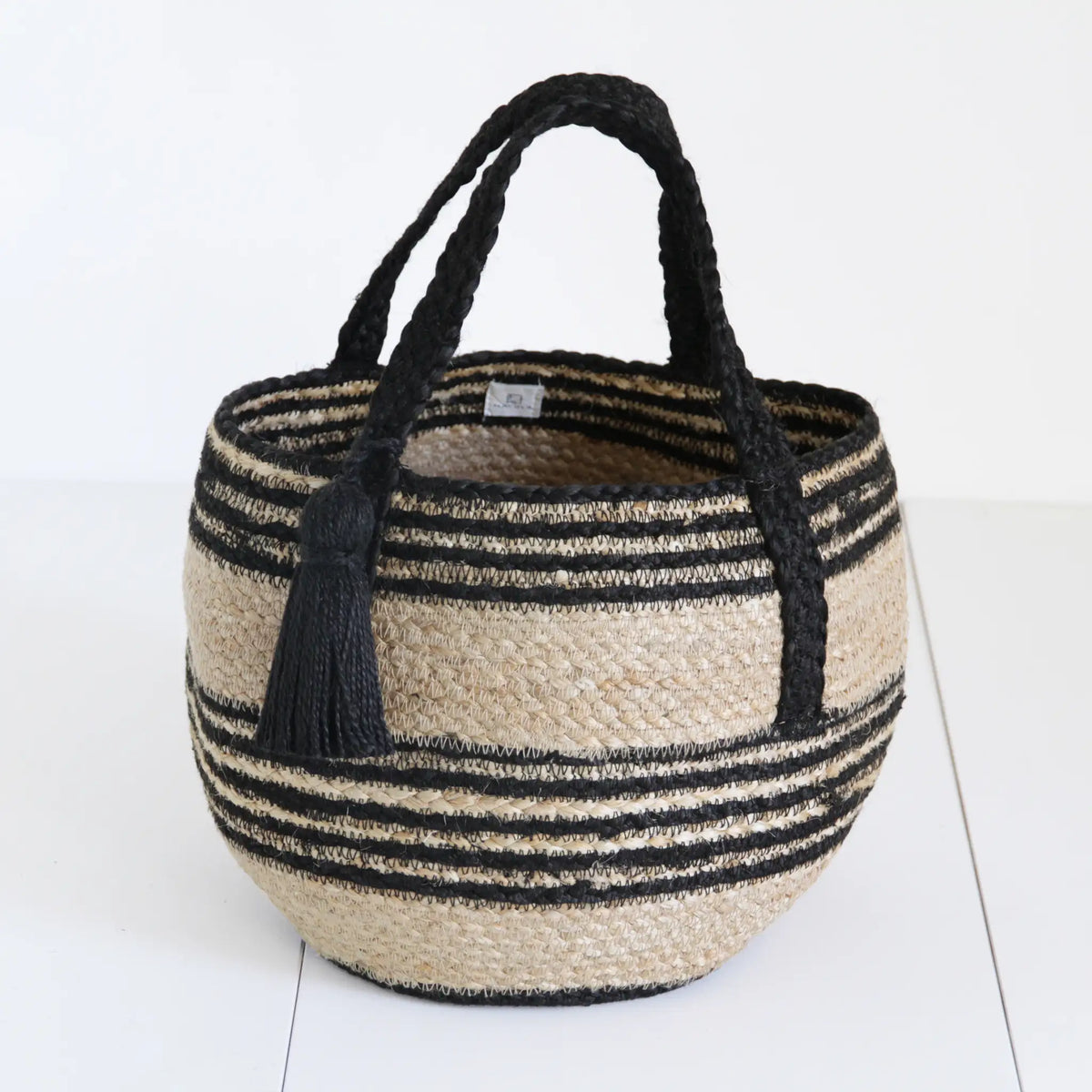 Round shape Vanity Tote bag #NA501S 'Rock' [BLACK]