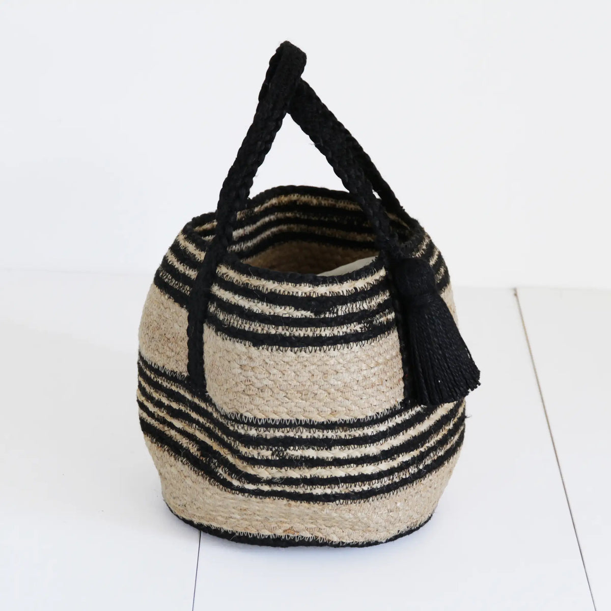Round shape Vanity Tote bag #NA501S 'Rock' [BLACK]