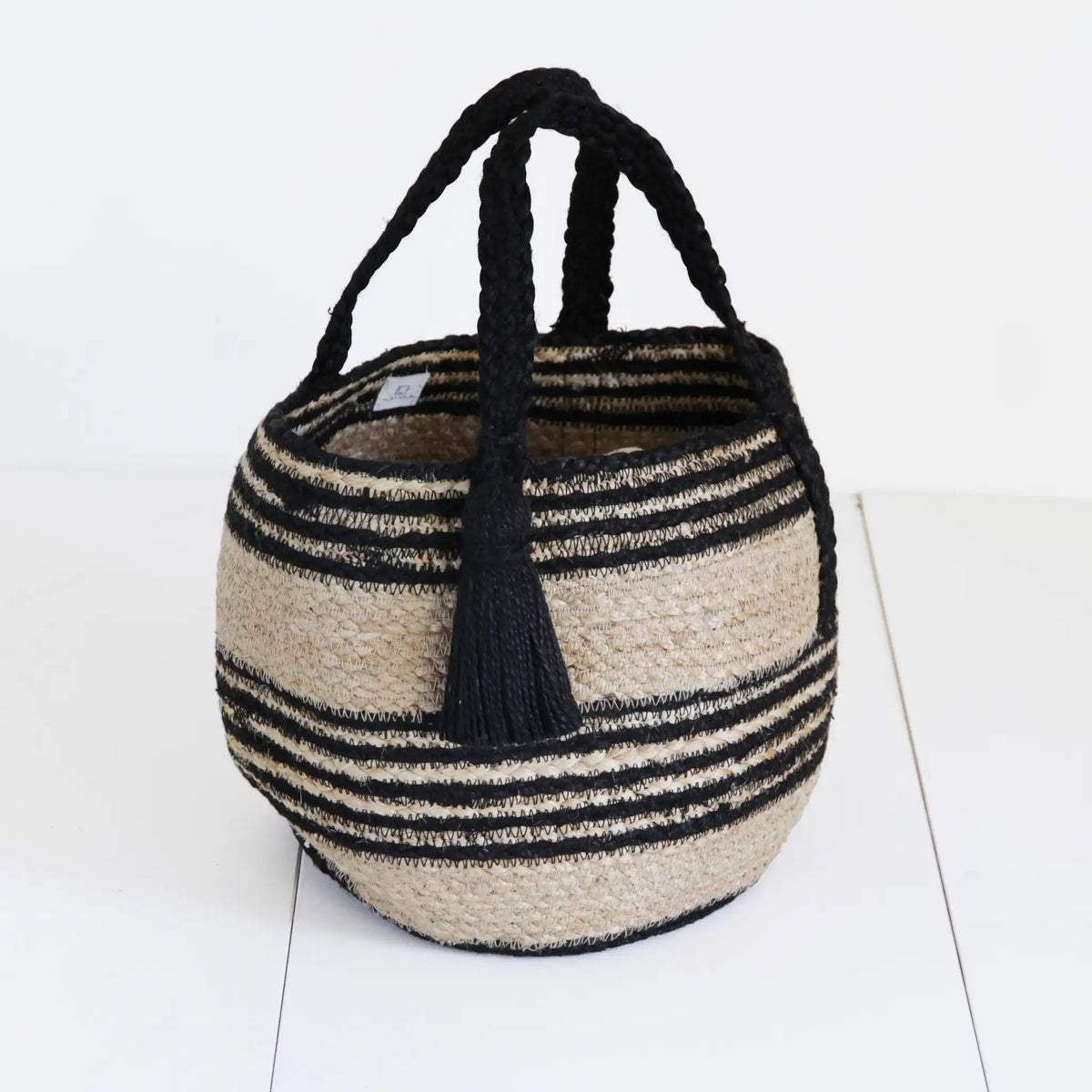 Round shape Vanity Tote bag #NA501S 'Rock' [BLACK]