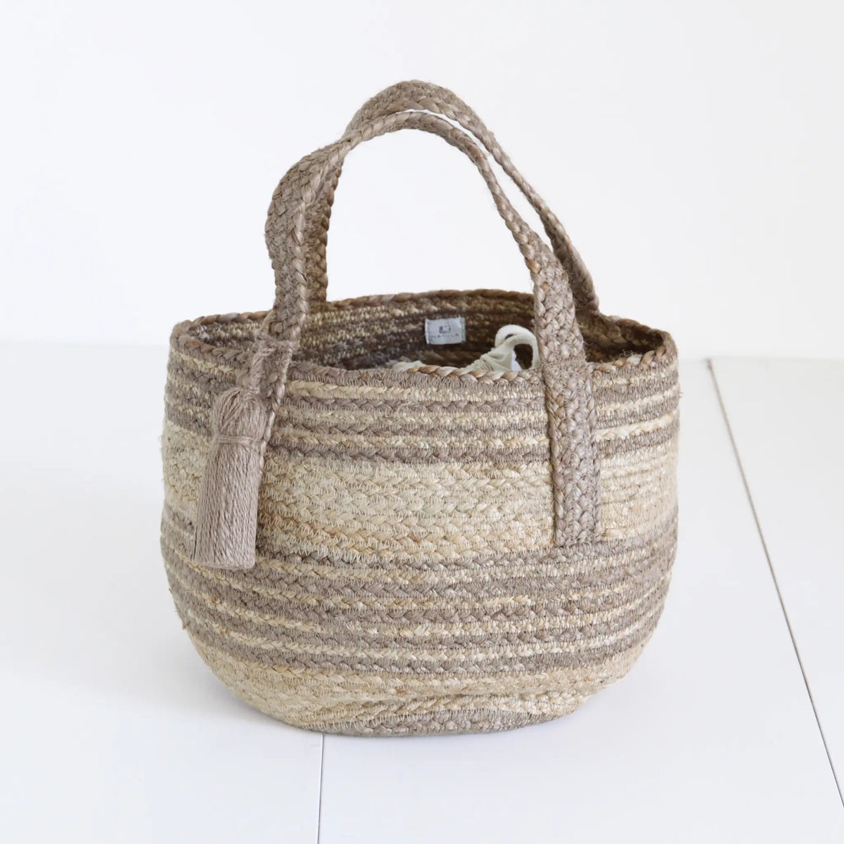 Round shape Vanity Tote bag #NA501S 'Rock' [L.BROWN]