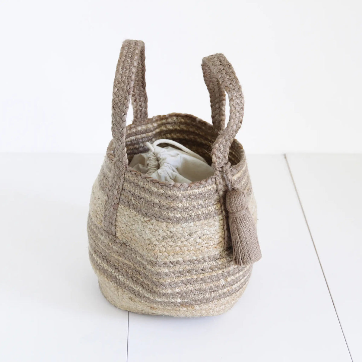 Round shape Vanity Tote bag #NA501S 'Rock' [L.BROWN]