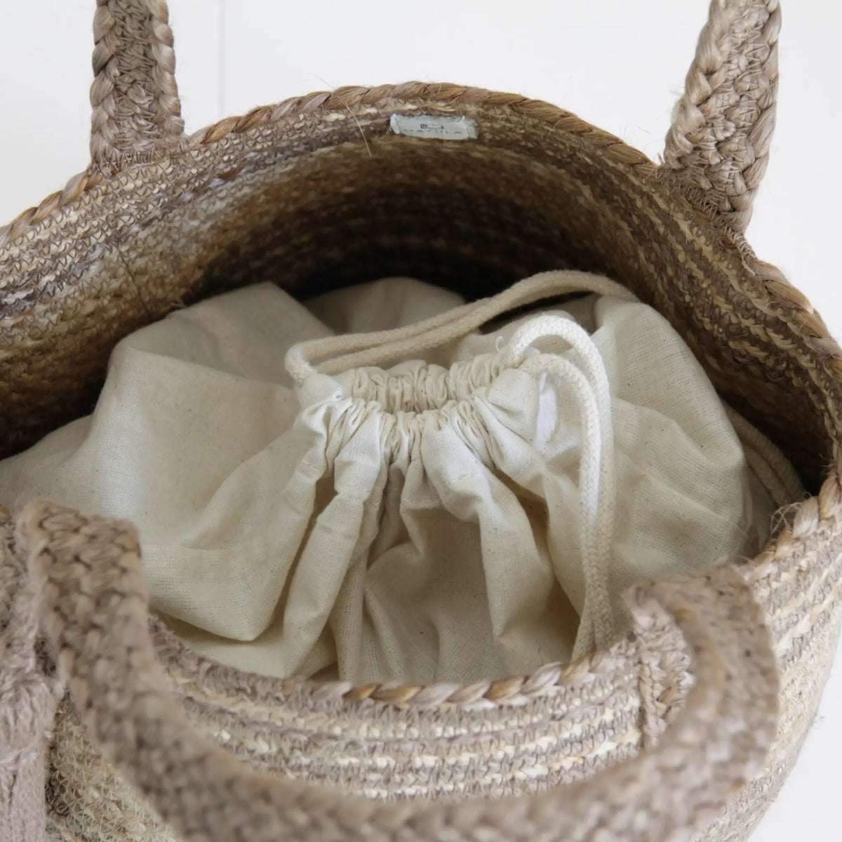 Round shape Vanity Tote bag #NA501S 'Rock' [L.BROWN]