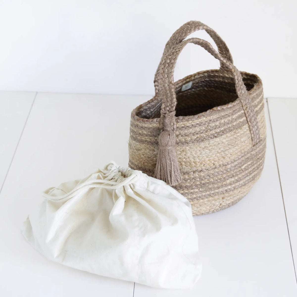 Round shape Vanity Tote bag #NA501S 'Rock' [L.BROWN]