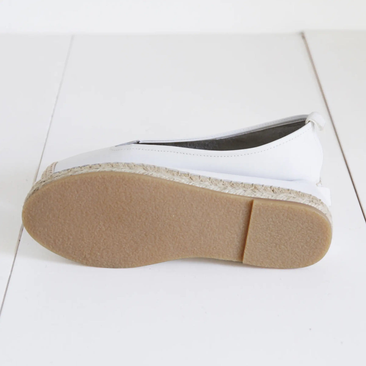 Square toe pointy shape flats espadrille #NA806 'Grass' [WHITE]