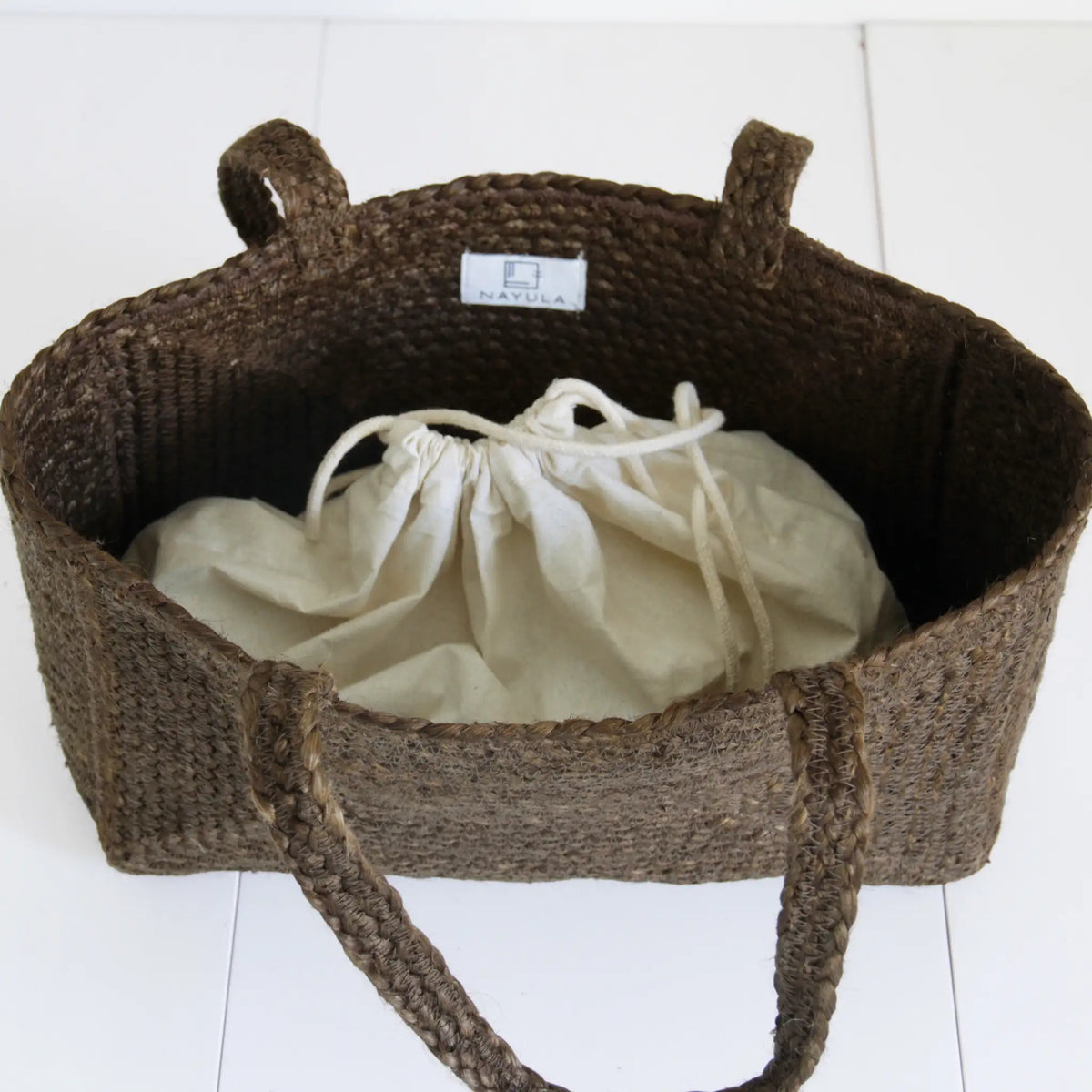 Jute Long strap Squre Sholder bag #NA909 'Sand' [COGNAC]