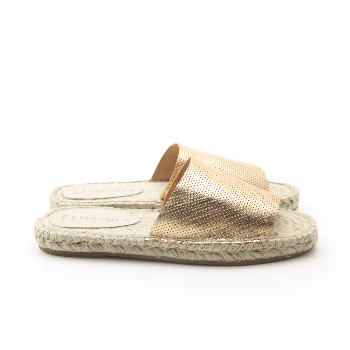 Slide sandals espadrille #NA803 'Ocean' [CHAMPAGNE GOLD]