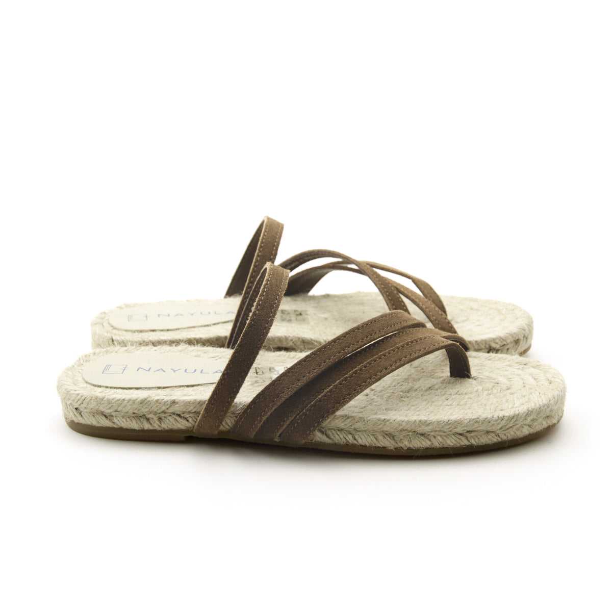 Sandal datar bertali espadrille #NA804 'Tree' [BROWN]