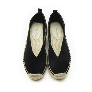 Square toe pointy shape flats espadrille #NA806 'Grass' [BLACK]