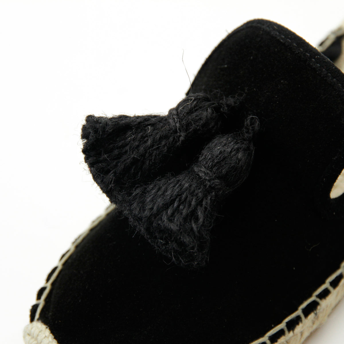 Flat mule espadrille with Tassel #NA807 'Animal' [BLACK]