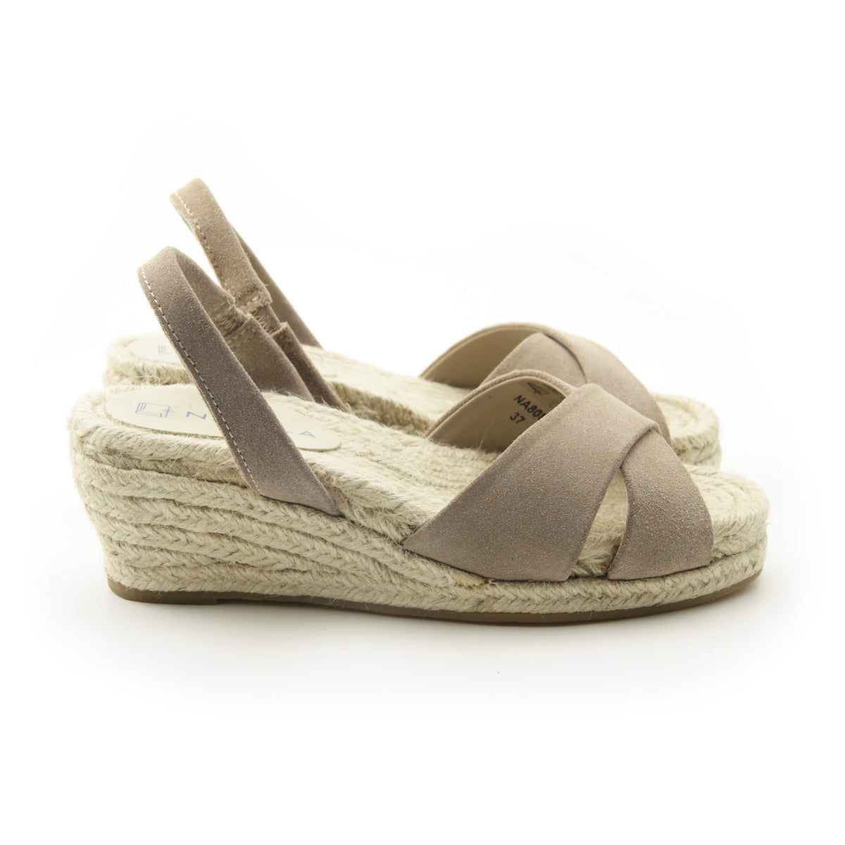 Sandal hak wedge tali silang espadrille #NA808 'Bird' [D. BEIGE]