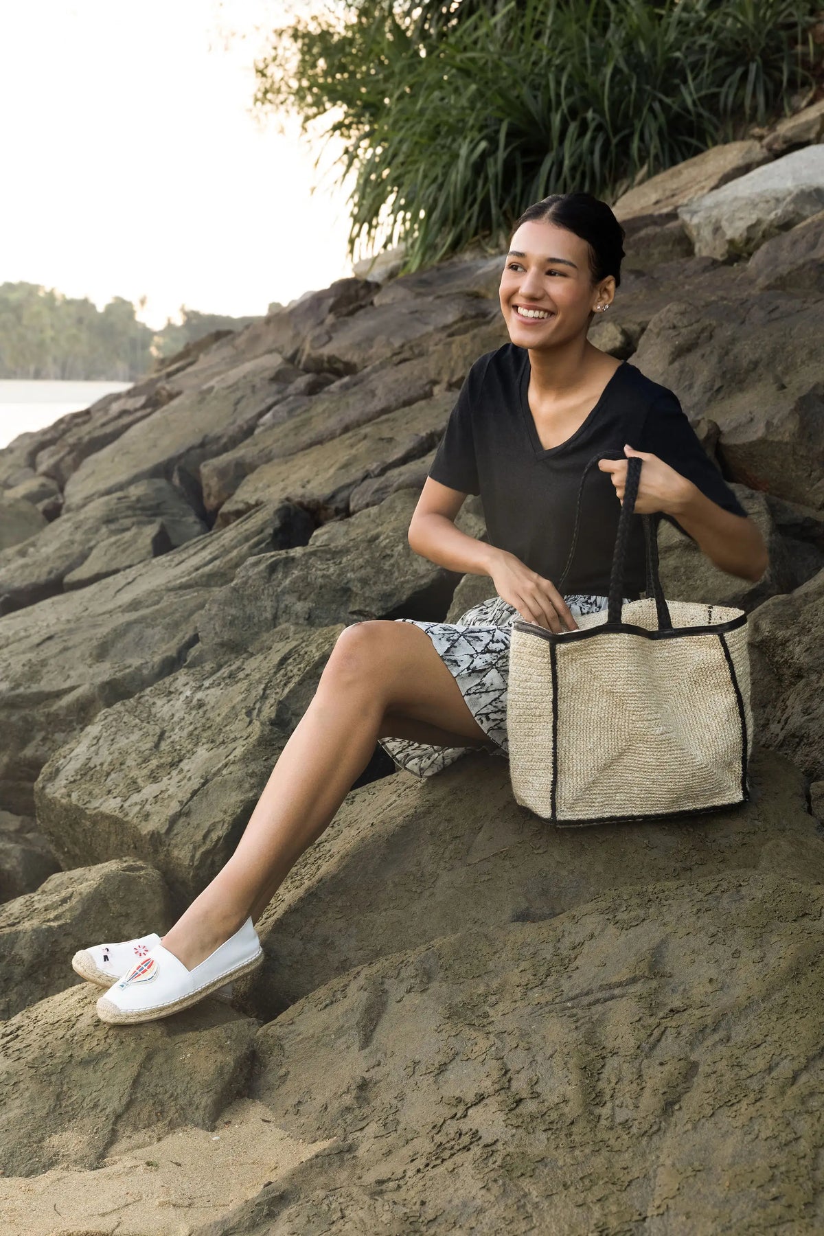 Slip on basic Espadrilles shoes #NA810 'Sun' [WHITE]