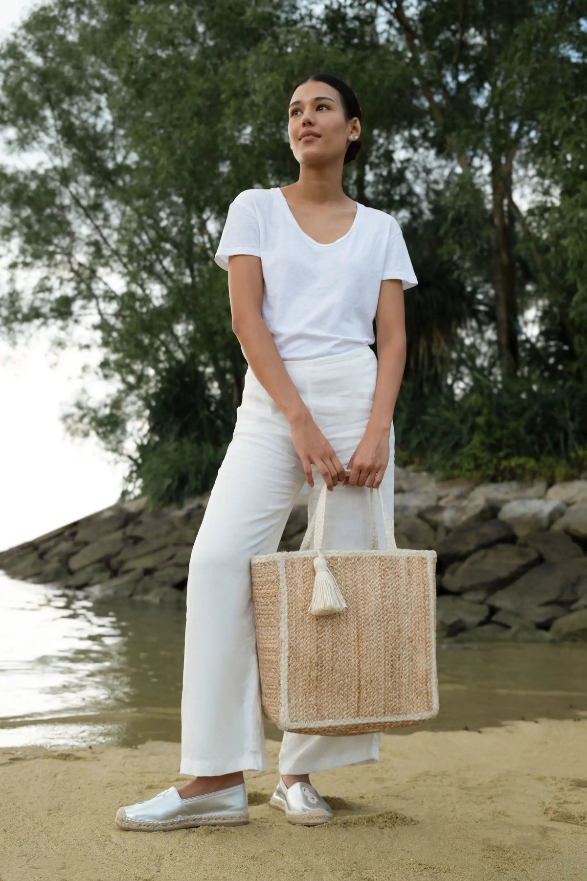 Slip on basic Espadrilles shoes #NA810 'Sun' [WHITE]