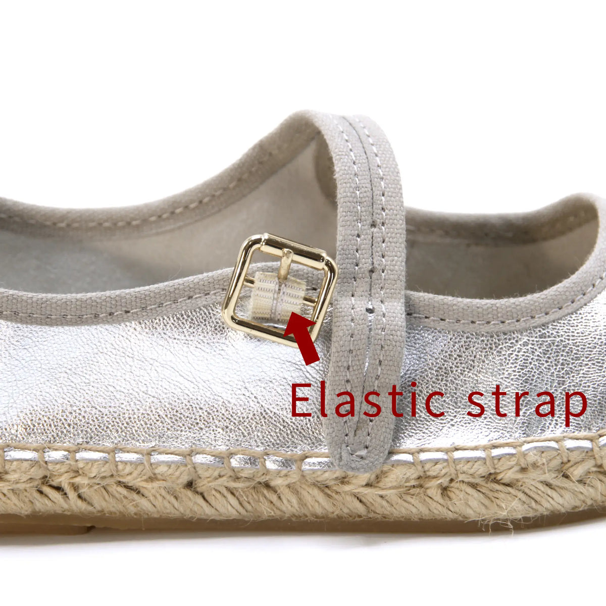 Square toe Mary Jane Espadrilles shoes #NA811 'Soil' [D.SILVER]
