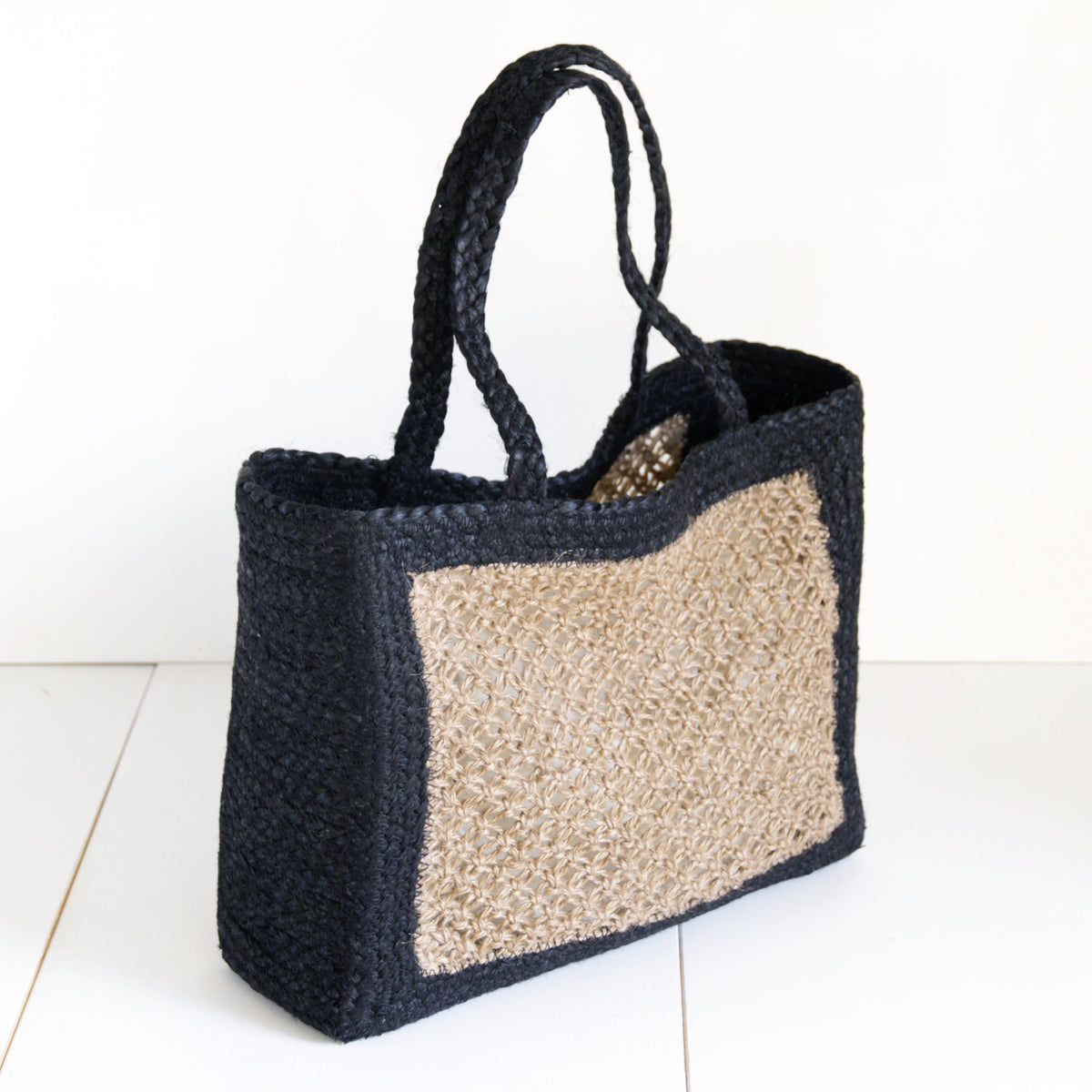 Jute Openwork bag #NA904 'Pond' [BLACK]