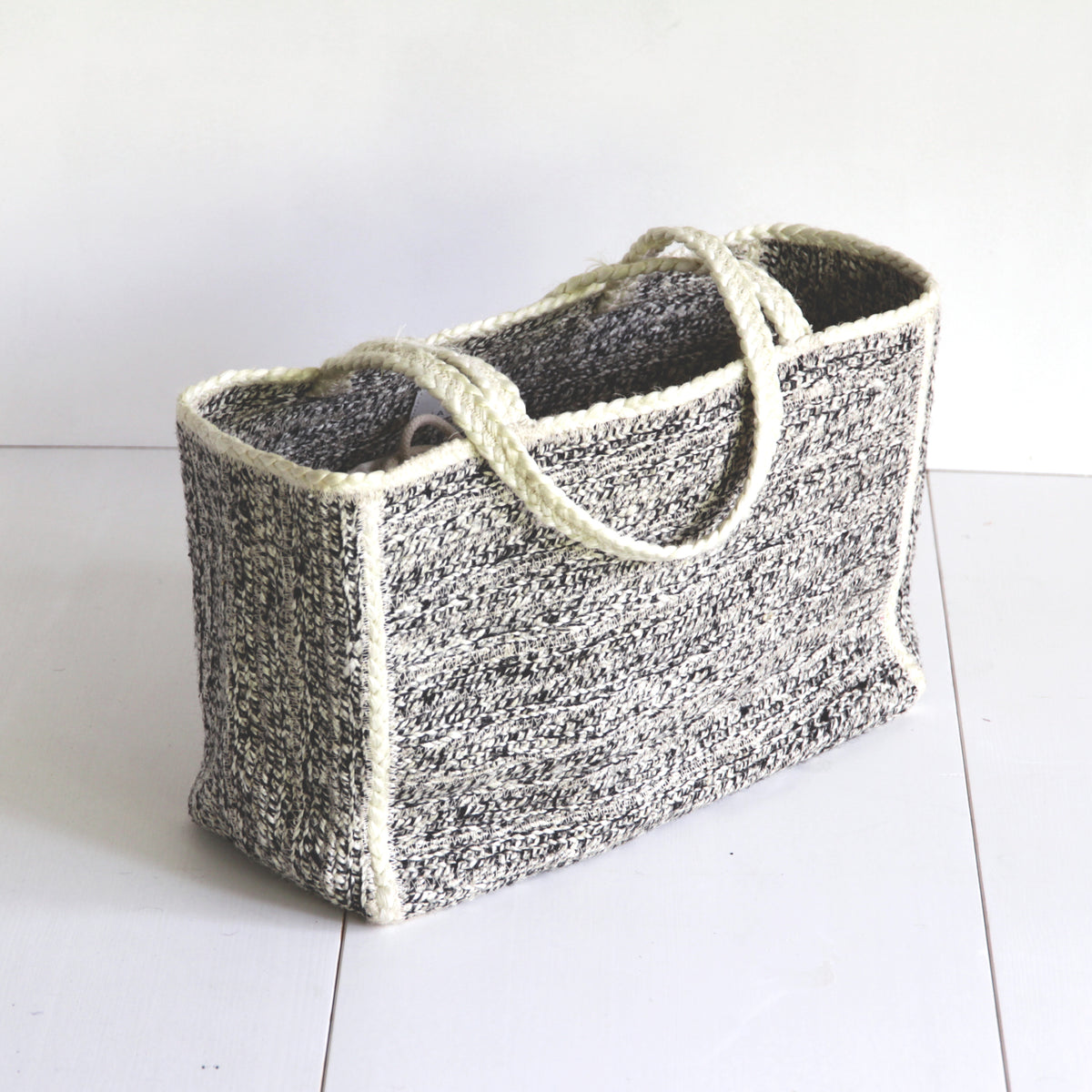 Jute Long strap Squre Sholder bag #NA909 'Sand' [CHARCOAL]