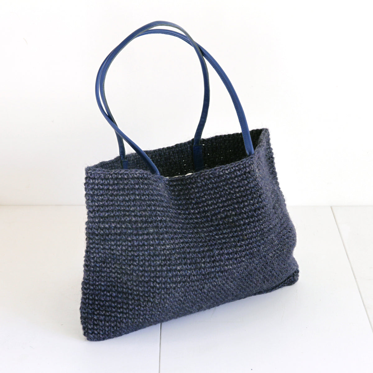 Leather Long strap Flat Sholder bag #NA911 'Earth' [NAVY]