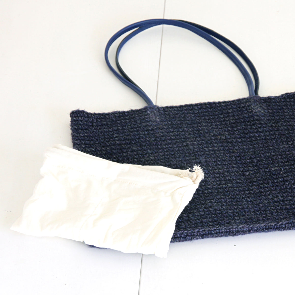 Leather Long strap Flat Sholder bag #NA911 'Earth' [NAVY]