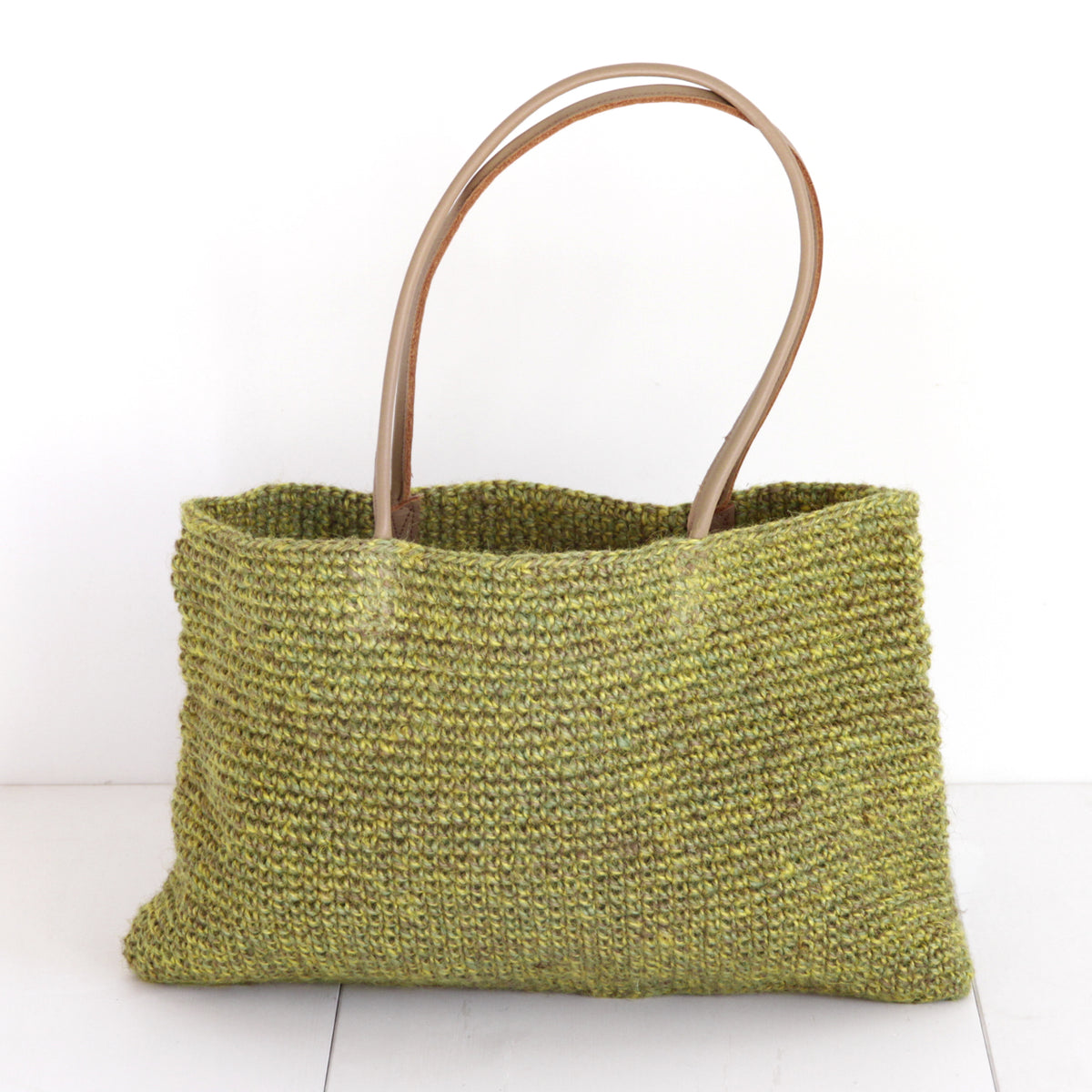 Leather Long strap Flat Sholder bag #NA911 'Earth' [MOSS GREEN]