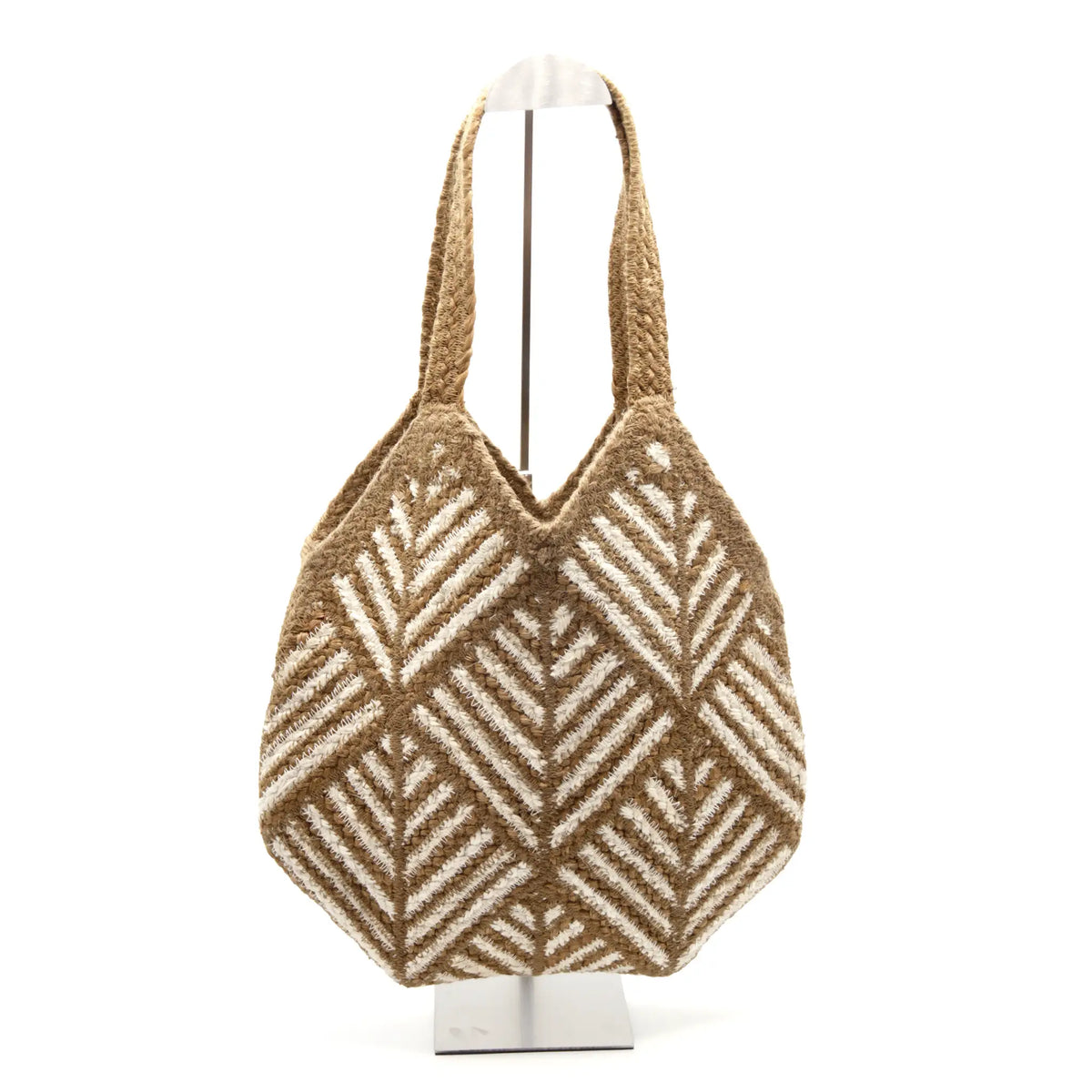 Jute Flat shape shoulder bag #NA912 'Pinecone' [GOLD BROWN]