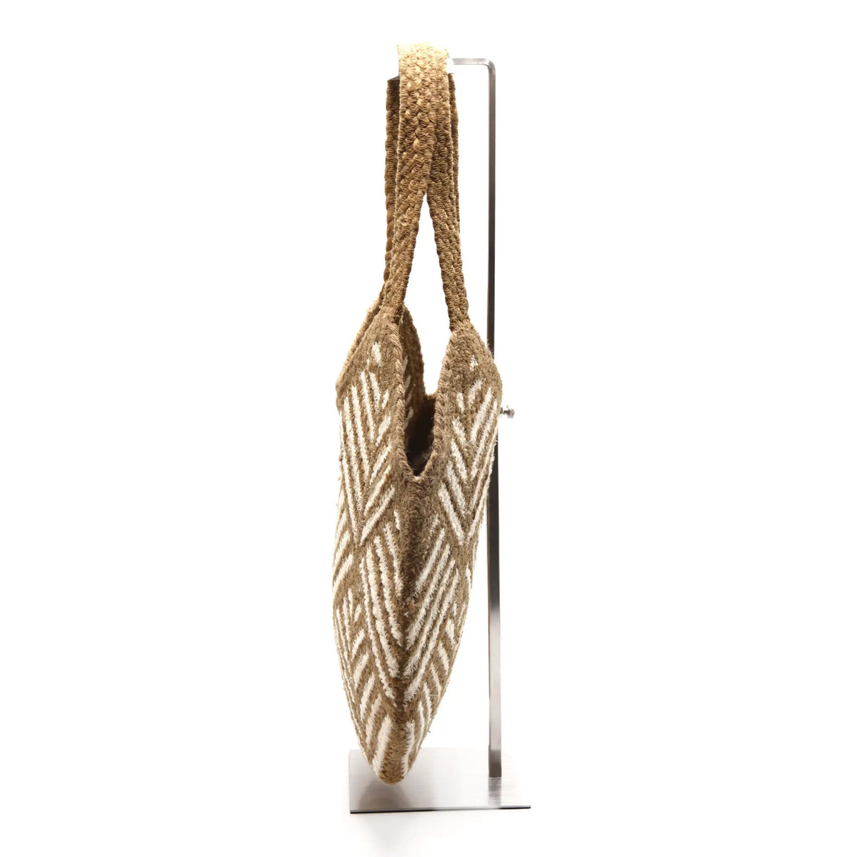 Jute Flat shape shoulder bag #NA912 'Pinecone' [GOLD BROWN]