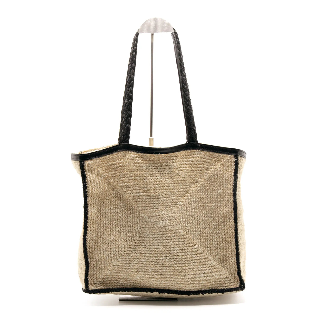 Jute Square crochet sholder bag #NA915 'River' [BLACK]