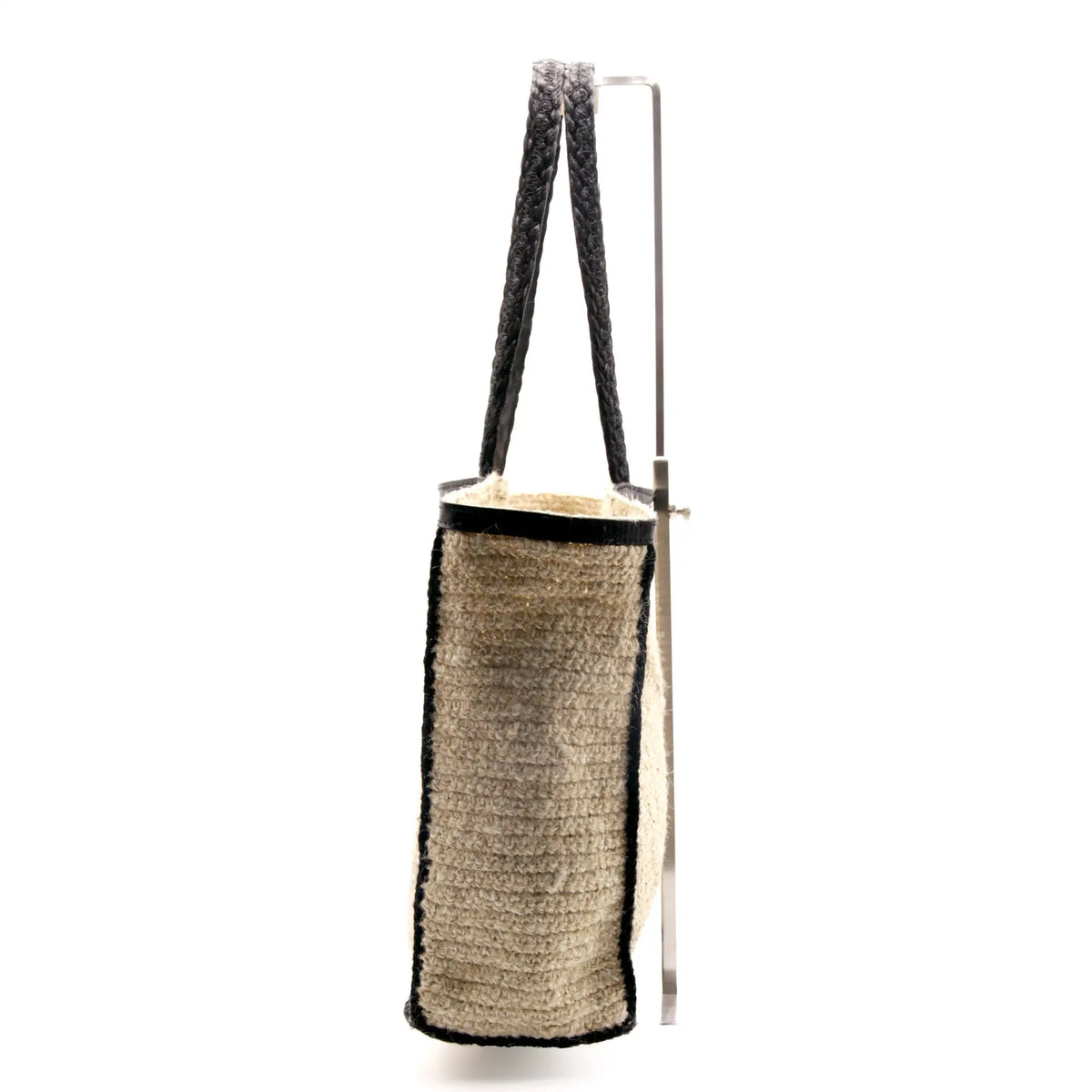 Jute Square crochet sholder bag #NA915 'River' [BLACK]