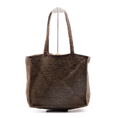 Jute Square crochet sholder bag #NA915 'River' [BROWN]