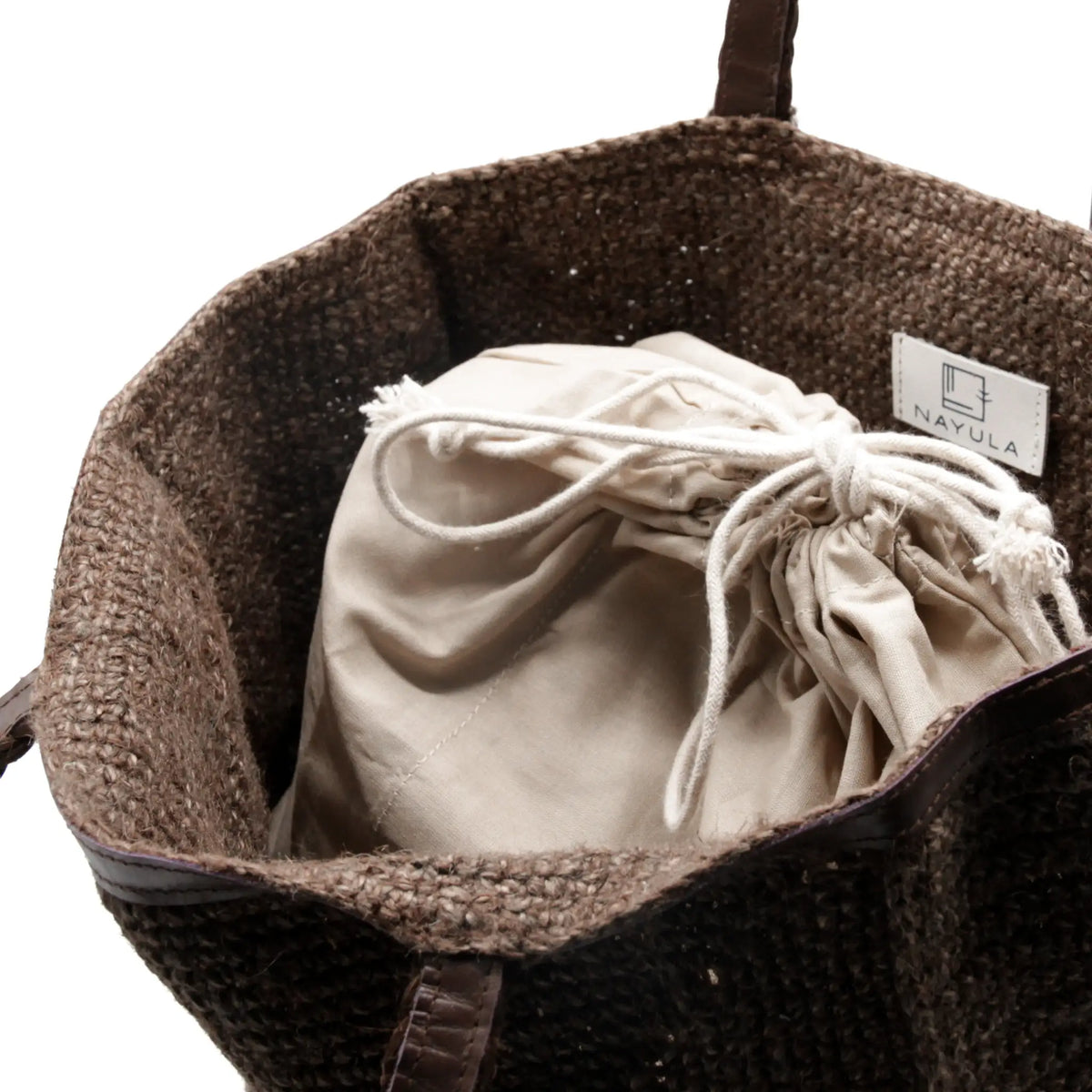 Jute Square crochet sholder bag #NA915 'River' [BROWN]