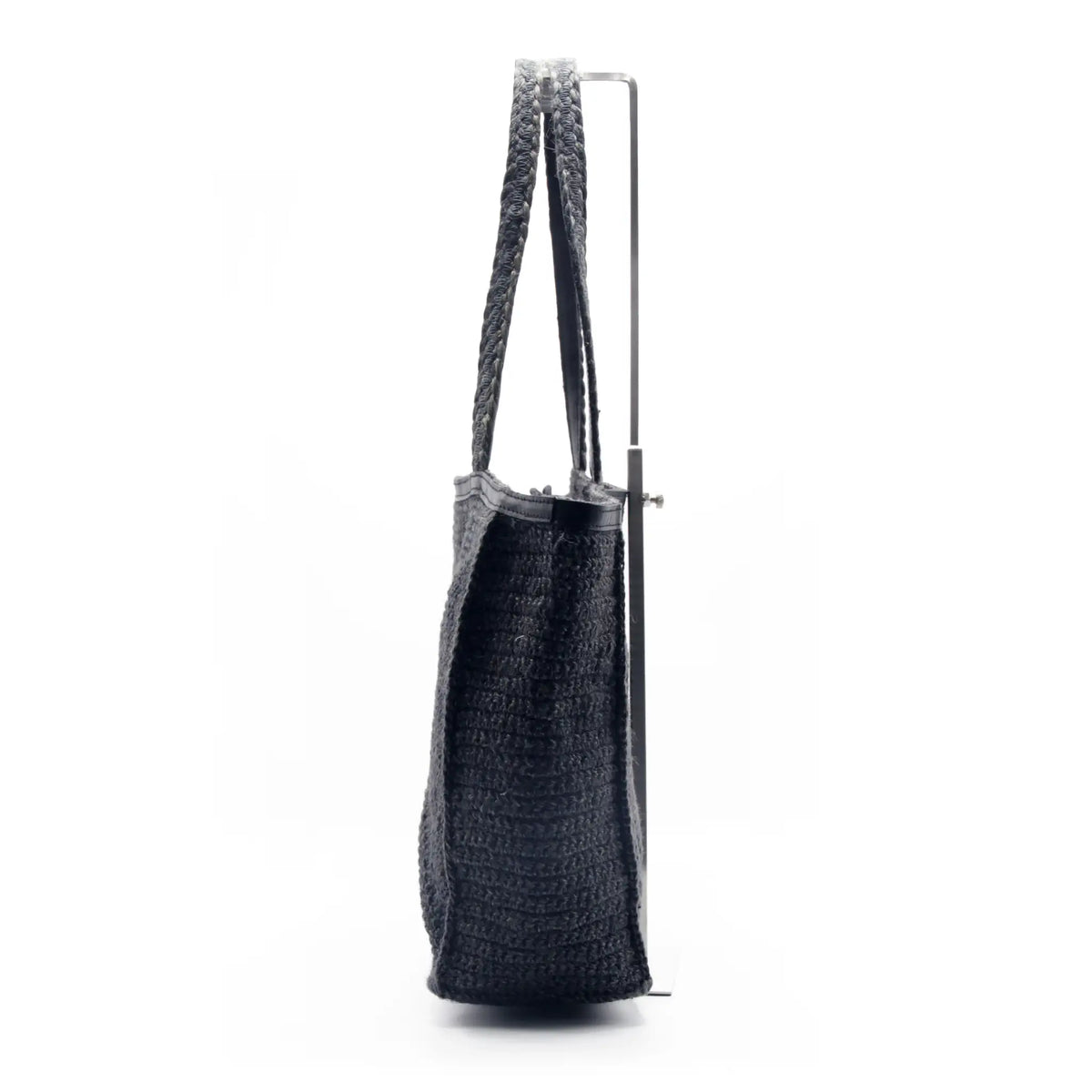 Jute Square crochet sholder bag #NA915 'River' [CHARCOAL]