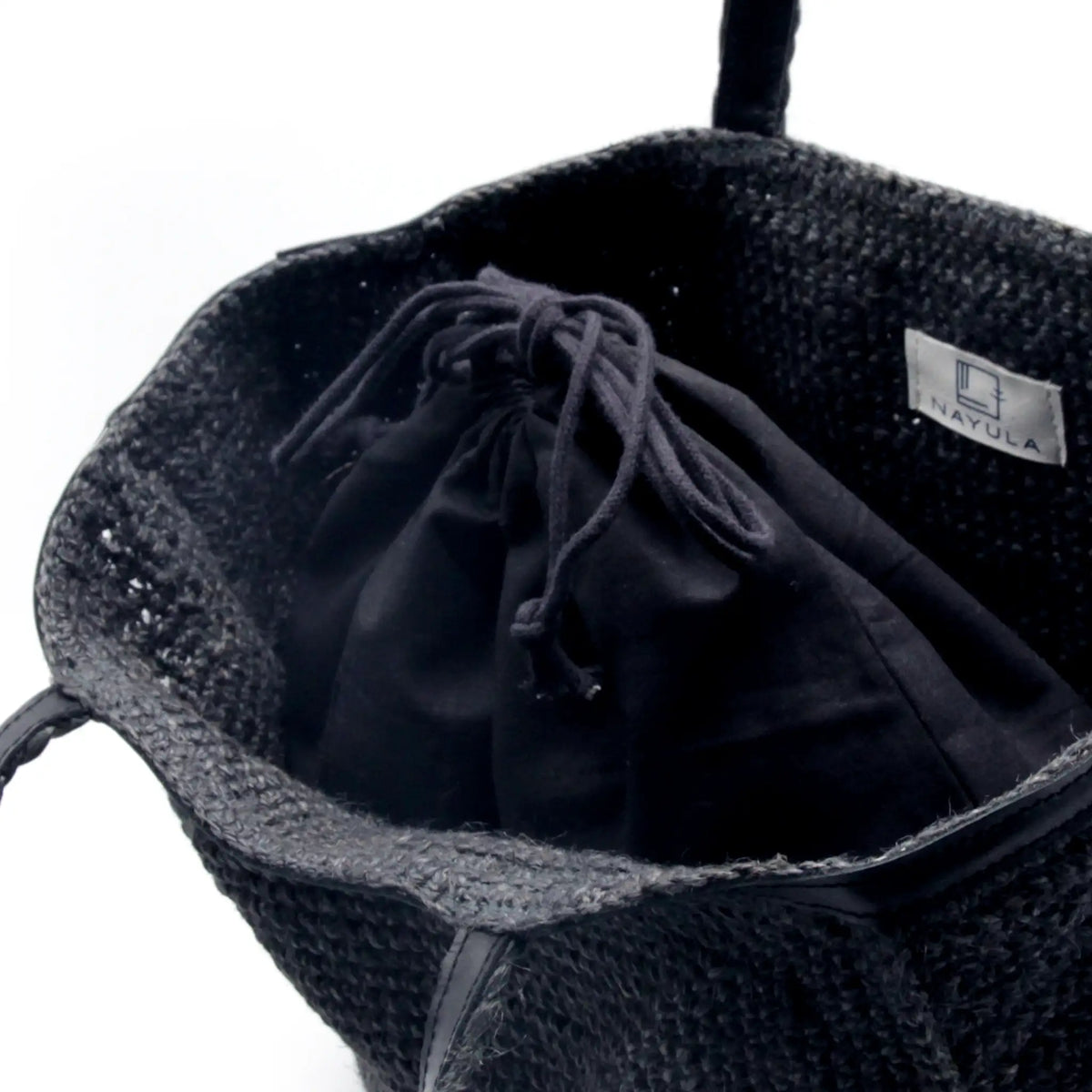 Jute Square crochet sholder bag #NA915 'River' [CHARCOAL]