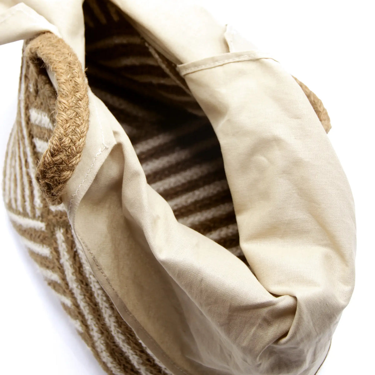 Jute Square small size tote  bag #NA916 'Fish' [GOLD BROWN]