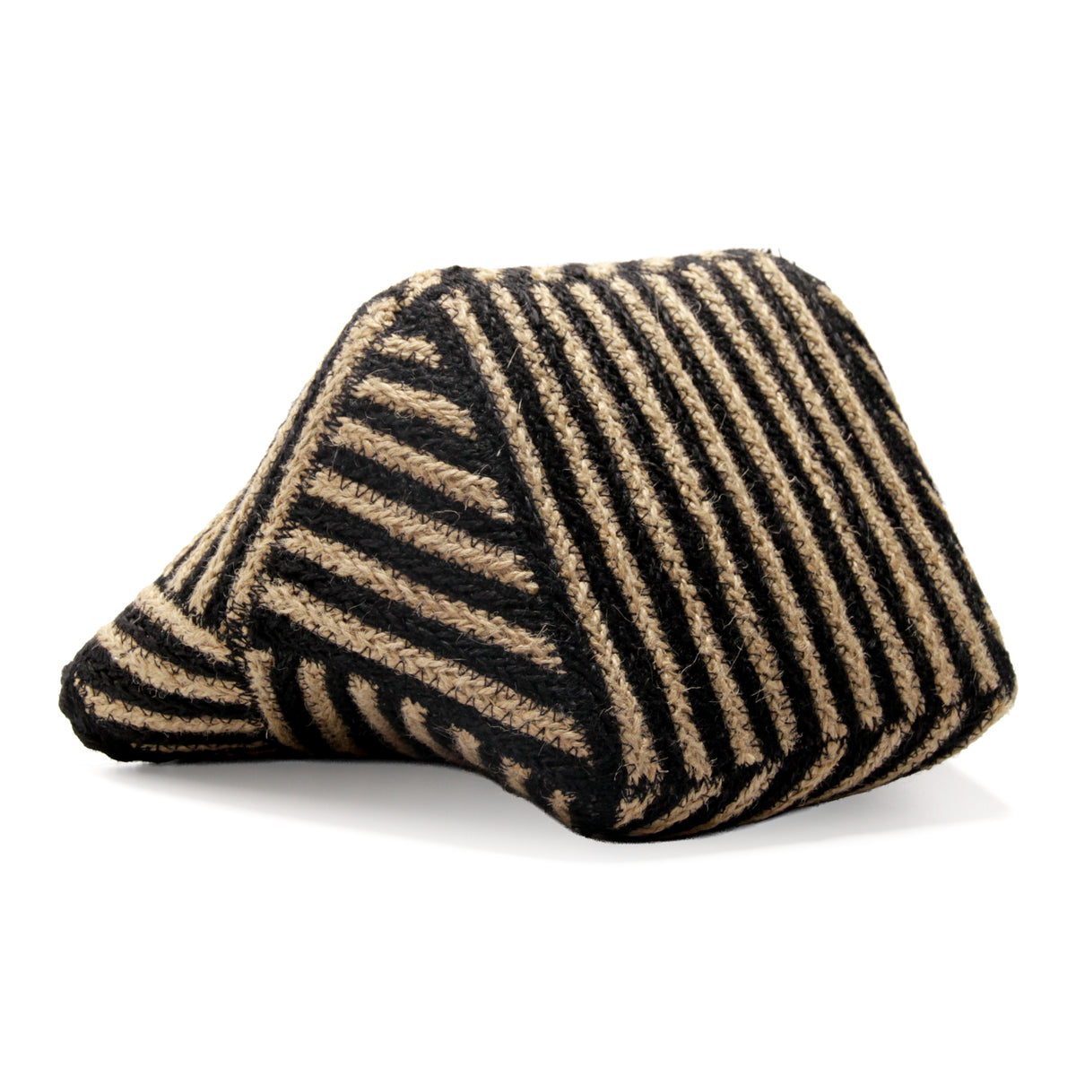 Jute Square small size tote  bag #NA916 'Fish' [BLACK]