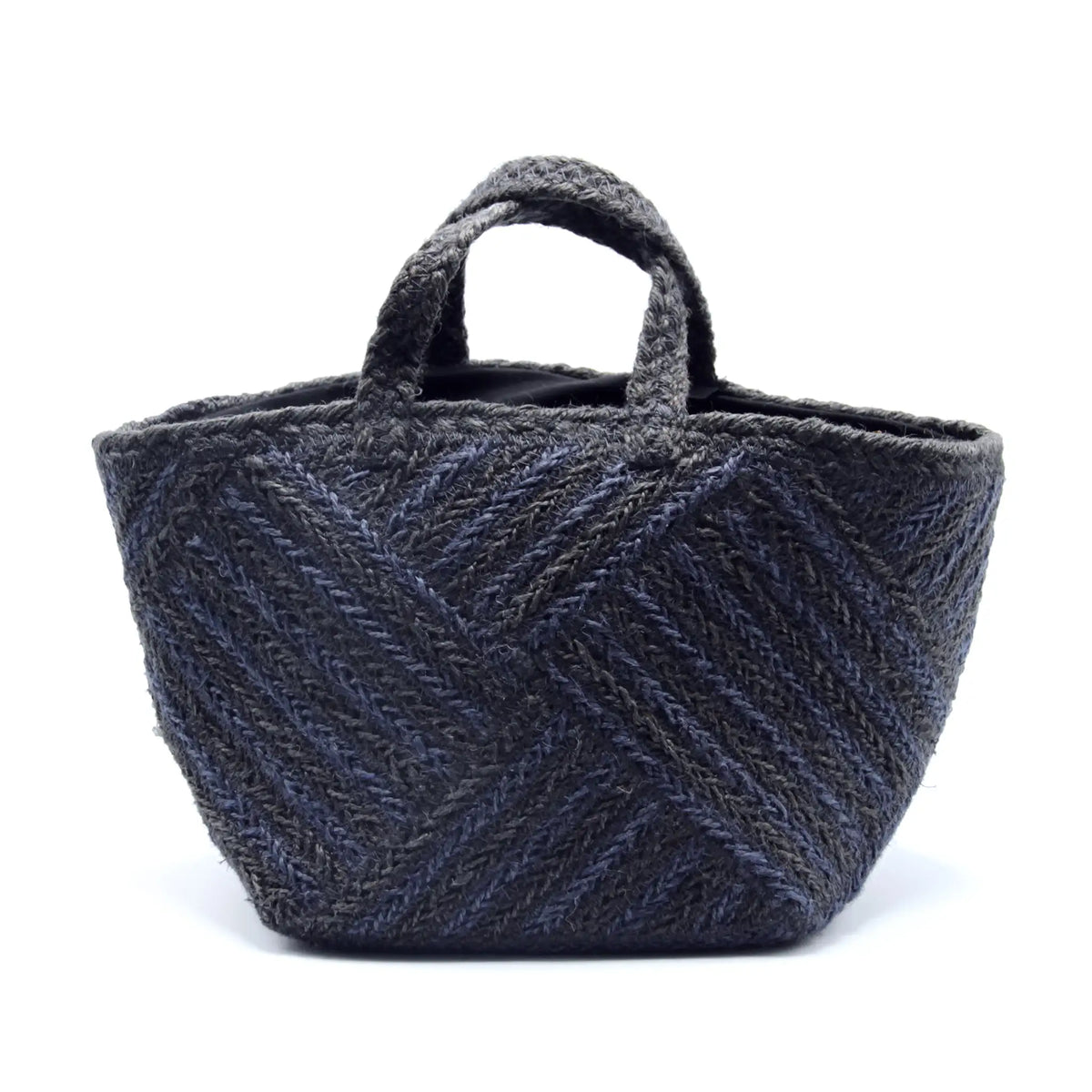 Jute Square small size tote  bag #NA916 'Fish' [CHARCOAL]