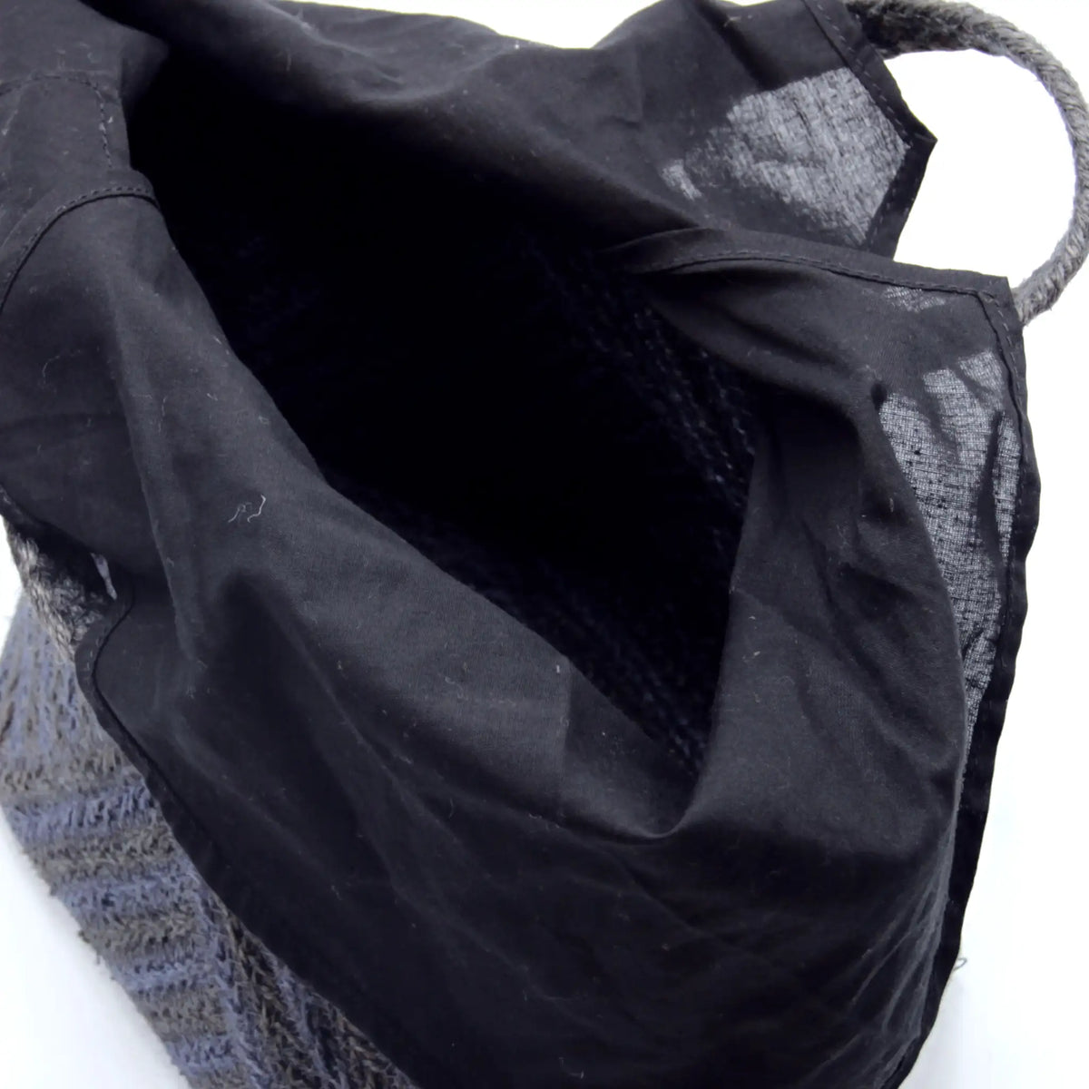 Jute Square small size tote  bag #NA916 'Fish' [CHARCOAL]