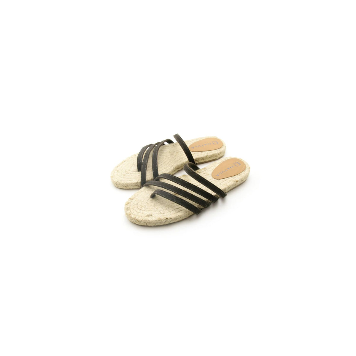 Sandal datar bertali espadrille #NA804 'Tree' [D. GRAY]