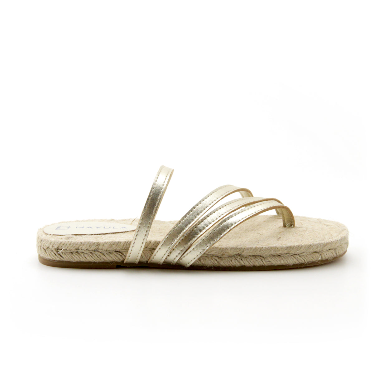 Strappy flat sandals espadrille #NA804 'Tree' [L. GOLD]