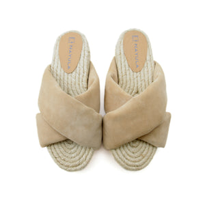 Puffy cross strap platform sandals espadrille #NA805 'Sky' [L. BEIGE]